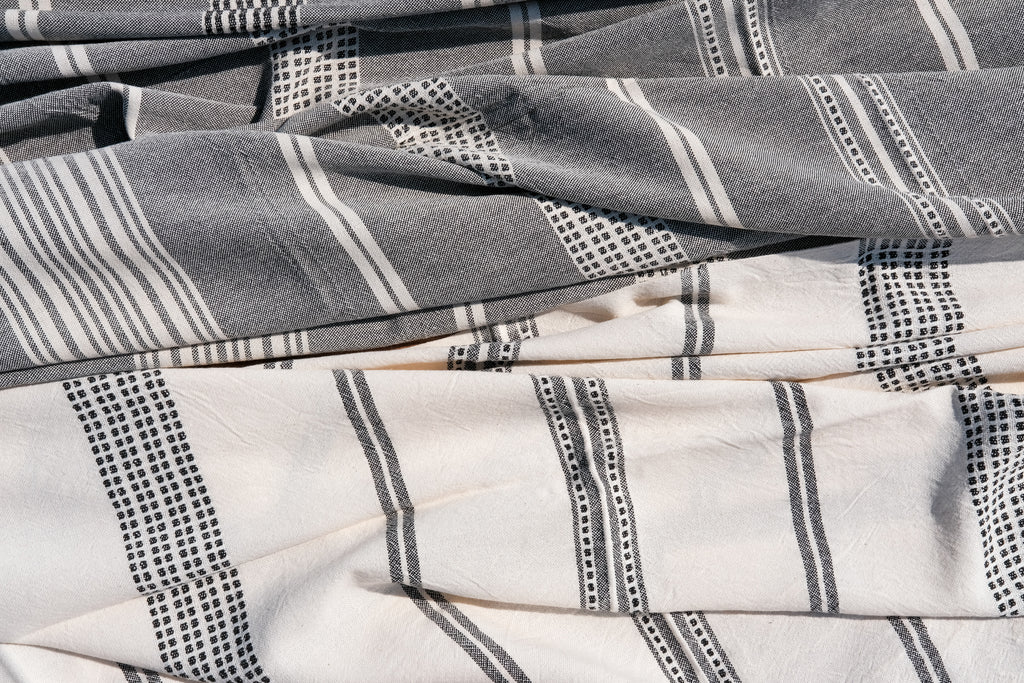 CHARM El Dokuması Peştemal, Siyah Beyaz image 8