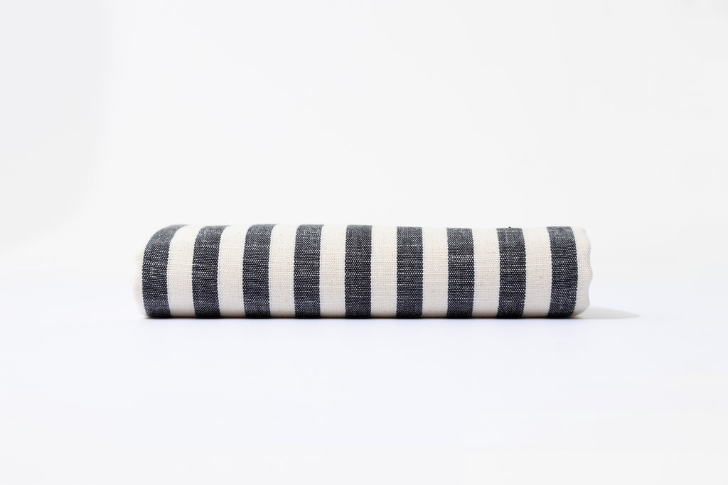 NIGHT El Dokuması Peştemal | Siyah çizgili image 5