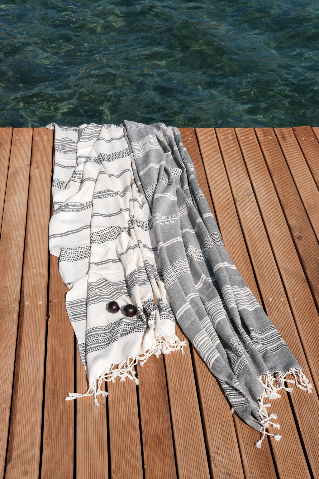 CHARM El Dokuması Peştemal, Siyah Beyaz image 2