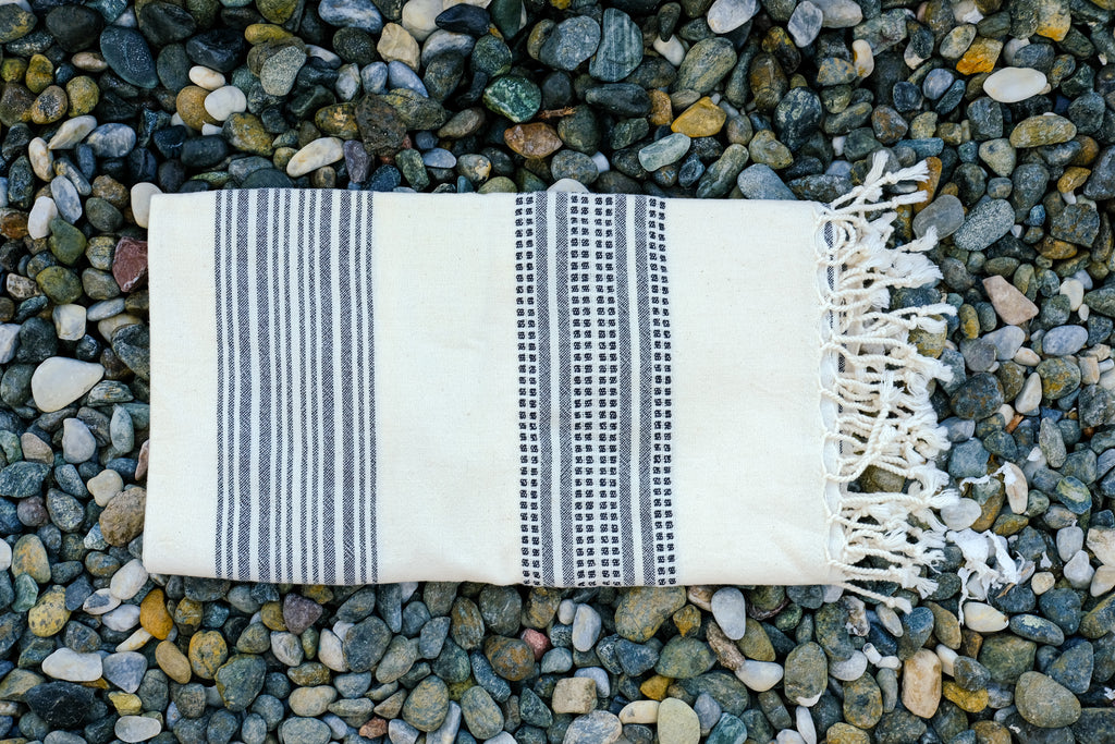 CHARM El Dokuması Peştemal, Siyah Beyaz image 11