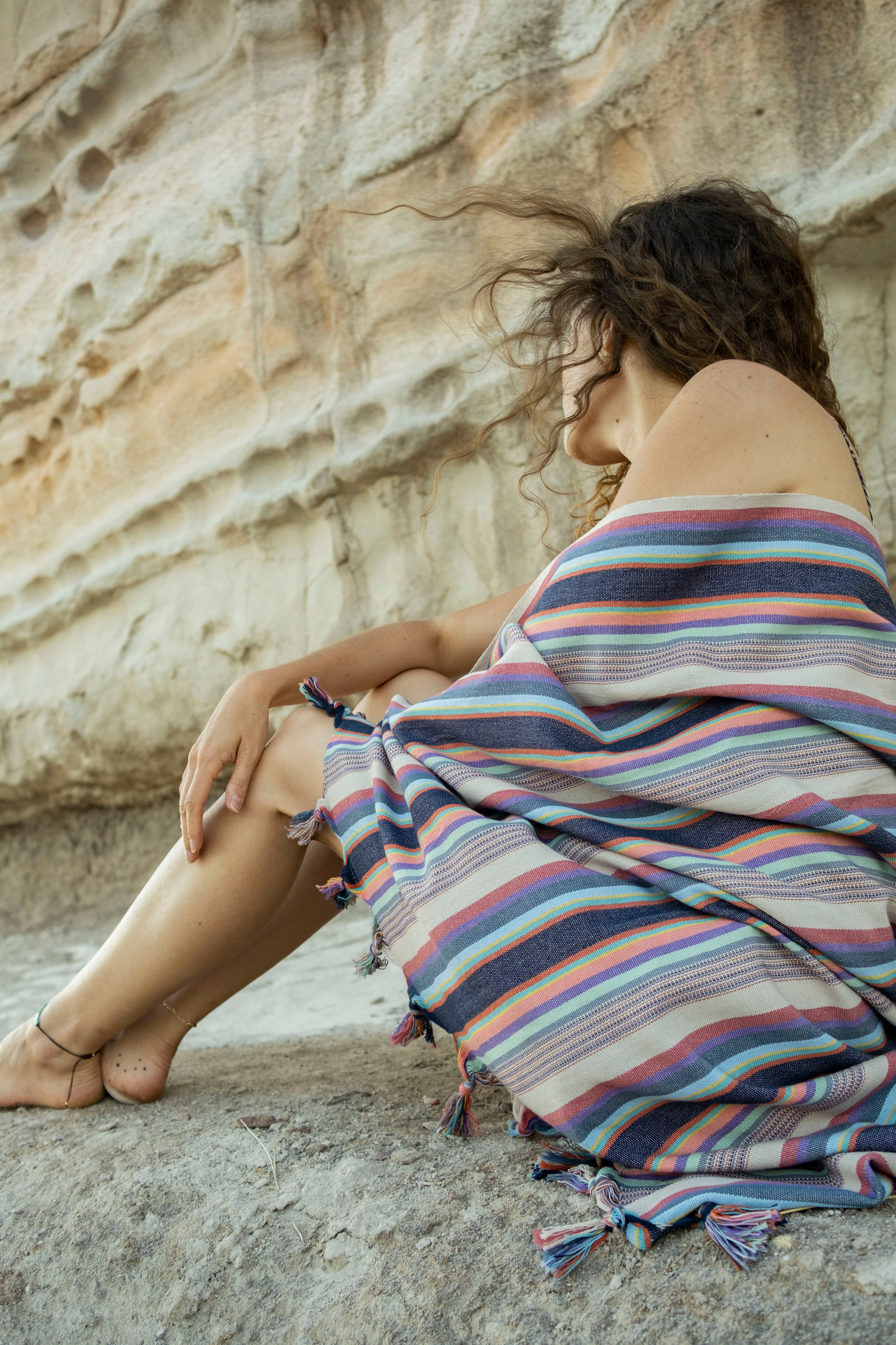 TERRA 3 El Dokuması Peştemal | Çok renkli, çizgili image 1