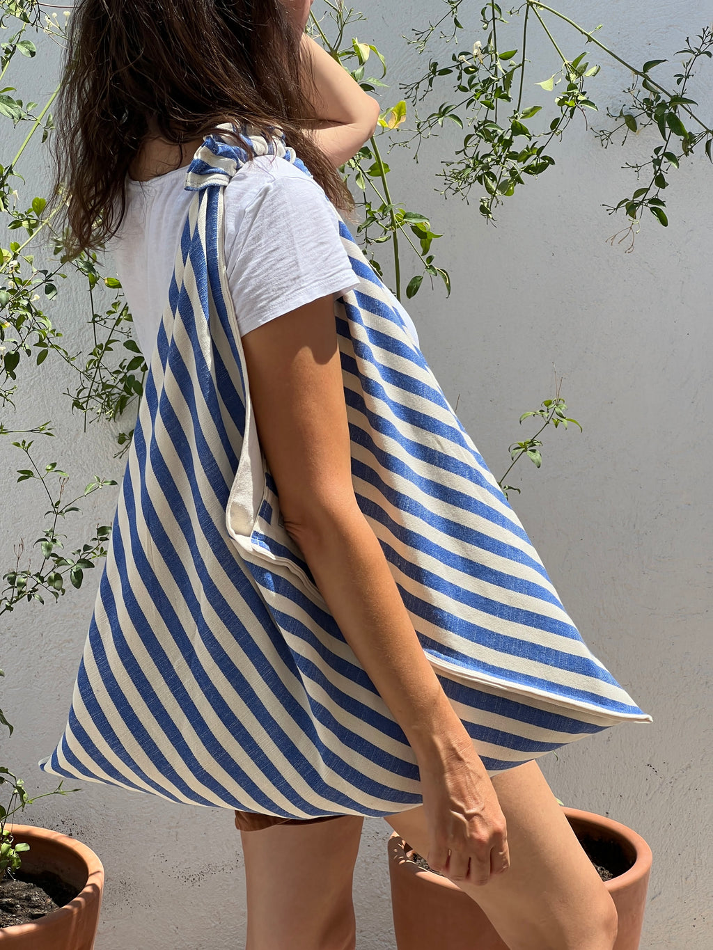 NIGHT Çanta | Mavi Beyaz Çizgili image 1