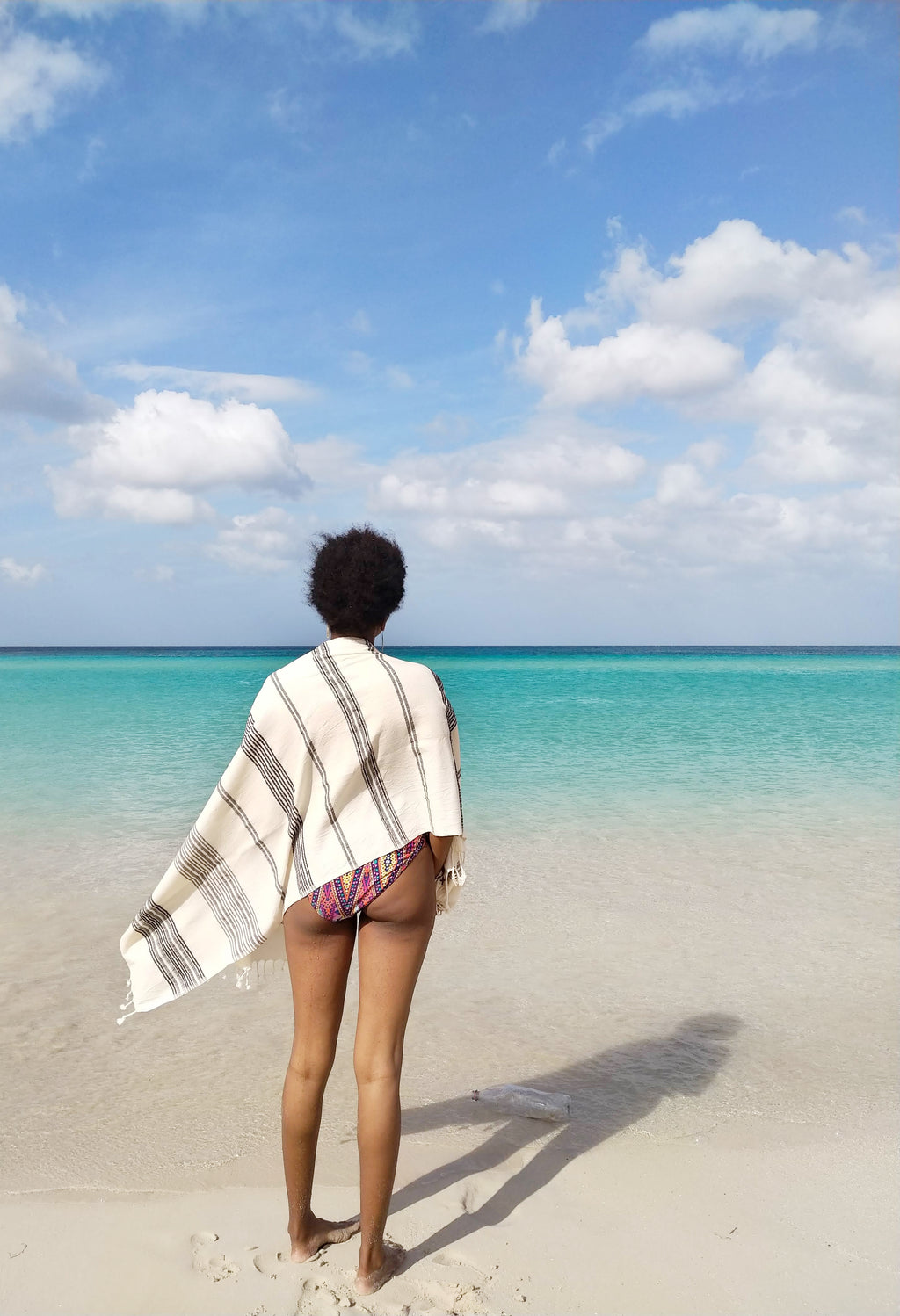 CHARM El Dokuması Peştemal, Siyah Beyaz image 1