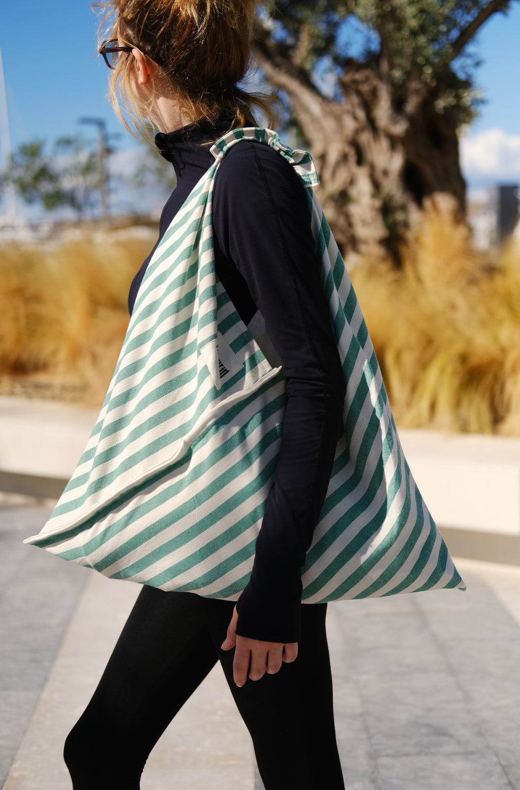 DAY Çanta | Yeşil Beyaz Çizgili