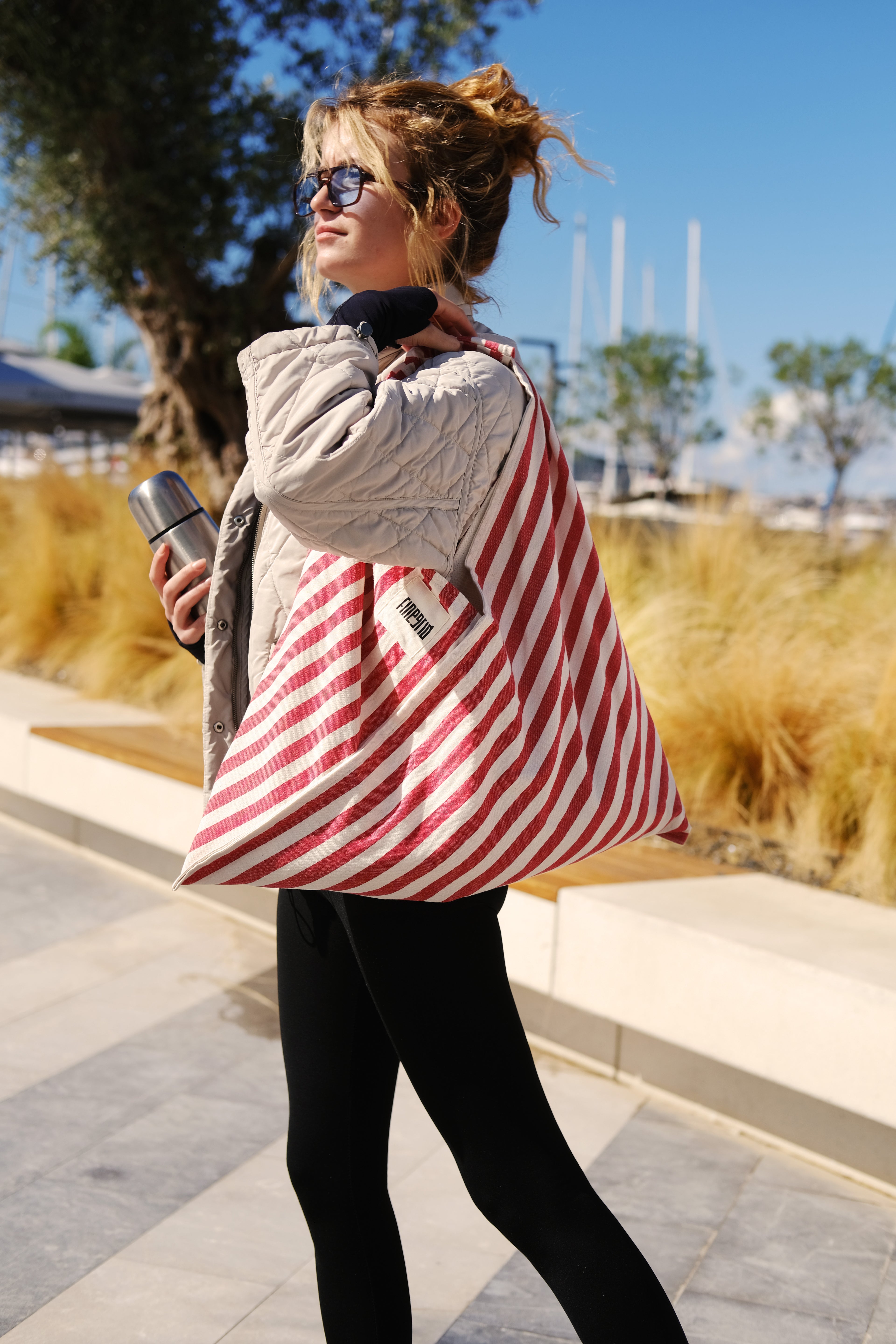 DAY Çanta | Kırmızı Beyaz Çizgili