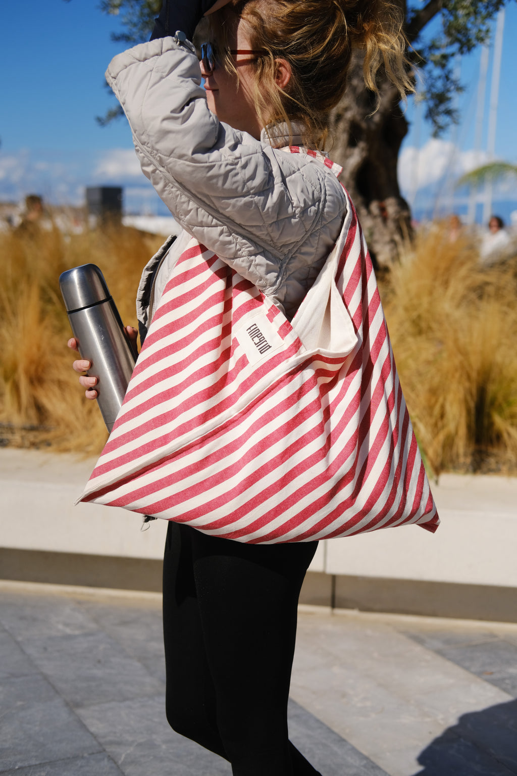 DAY Çanta | Kırmızı Beyaz Çizgili