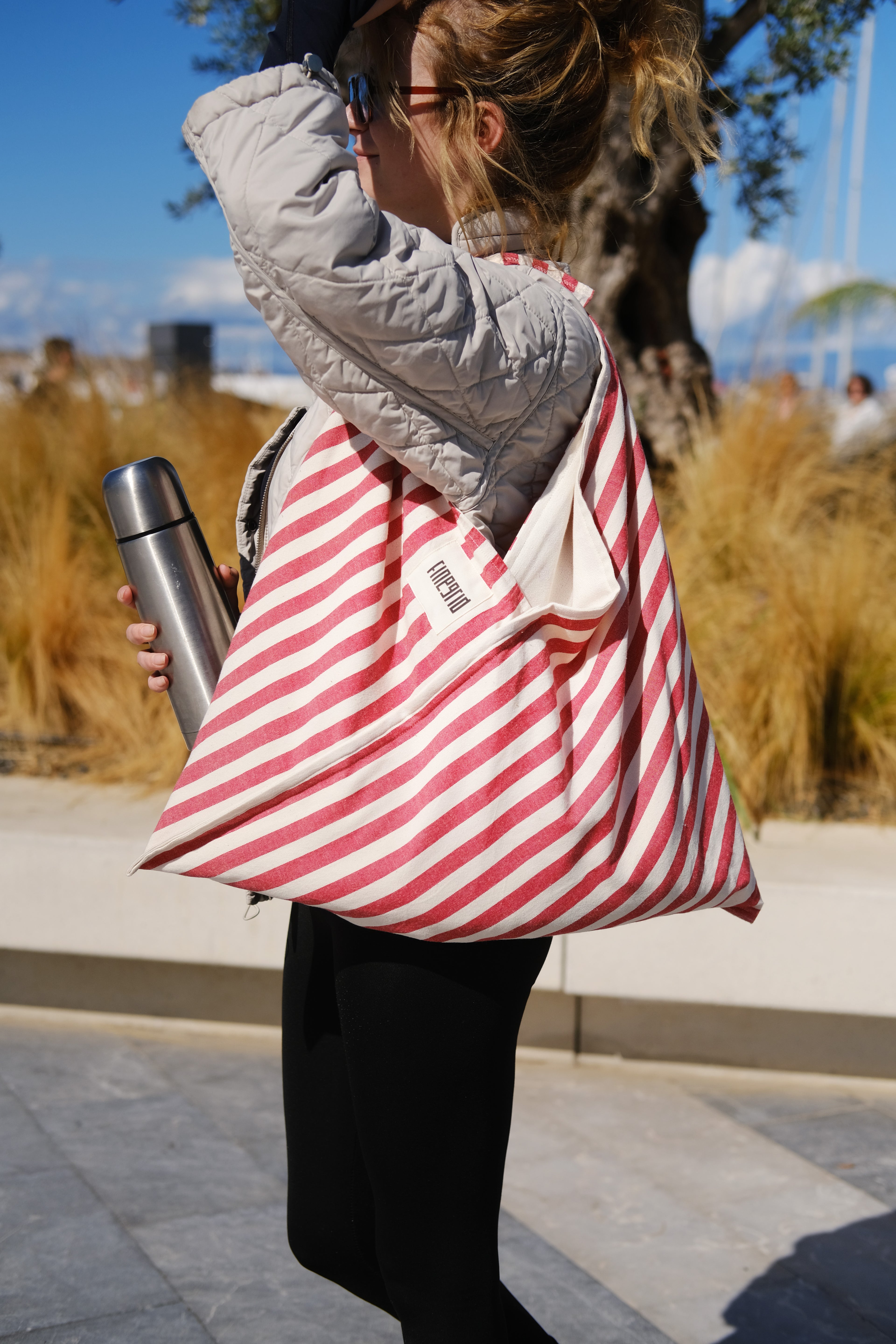 DAY Çanta | Kırmızı Beyaz Çizgili