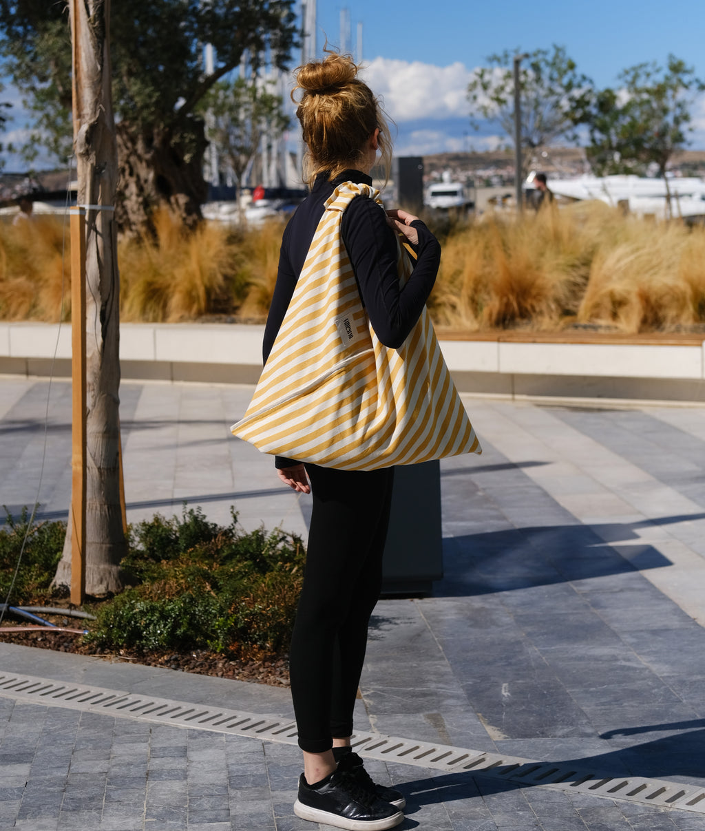 DAY Çanta | Sarı Beyaz Çizgili