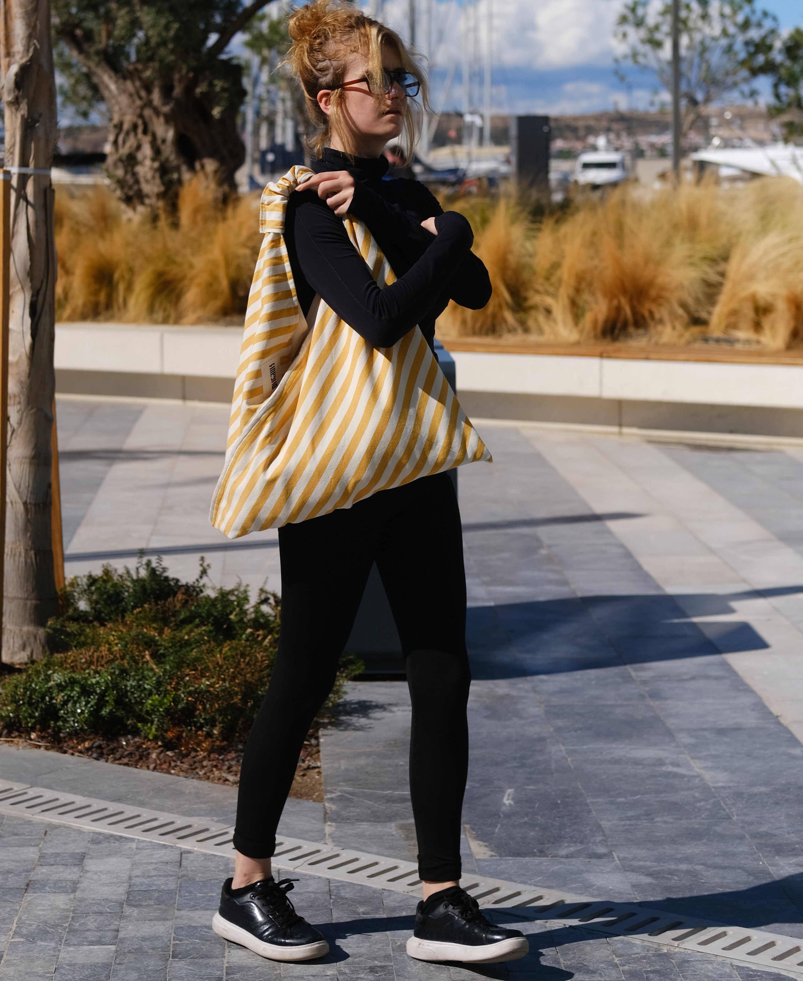 DAY Çanta | Sarı Beyaz Çizgili