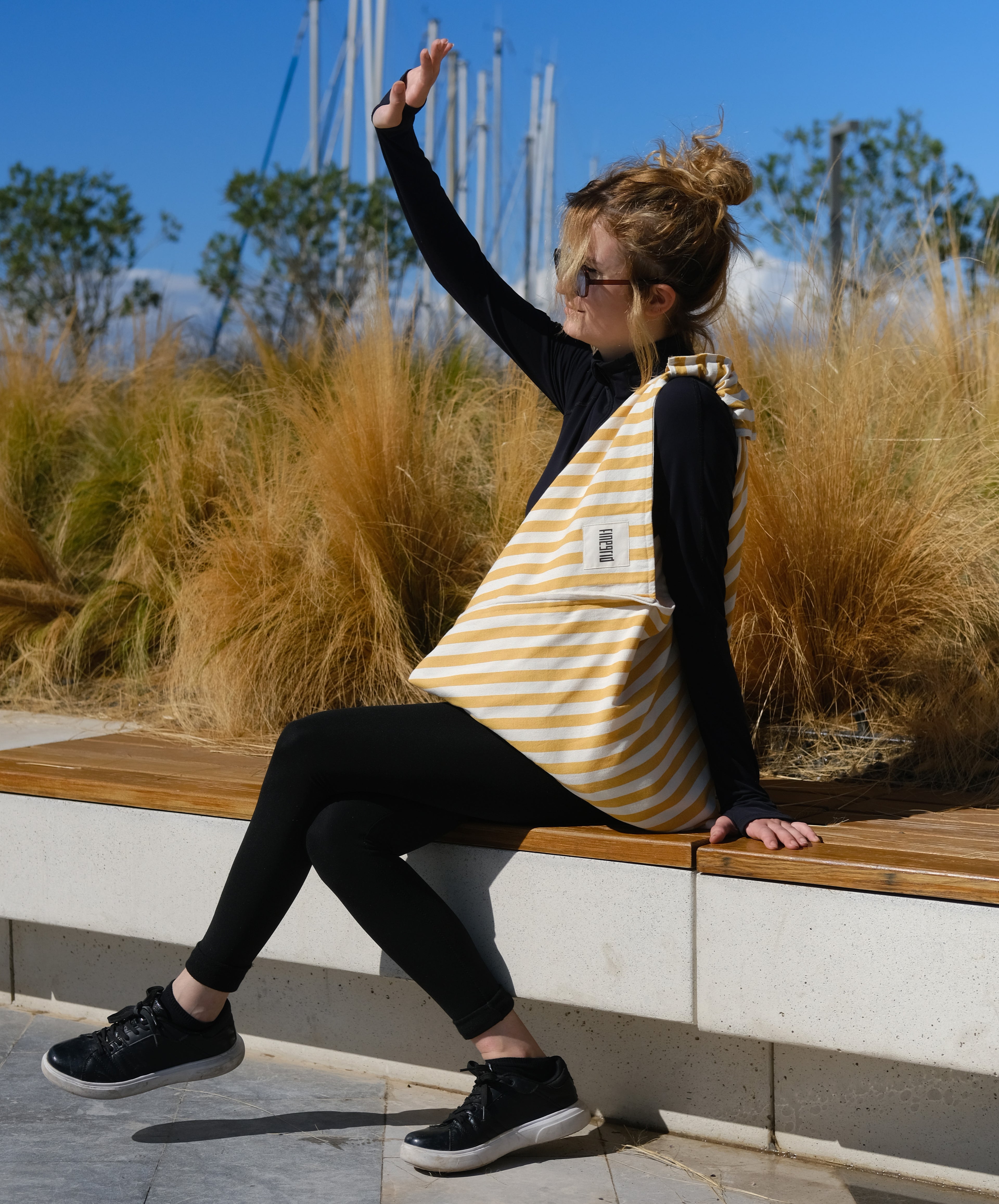 DAY Çanta | Sarı Beyaz Çizgili