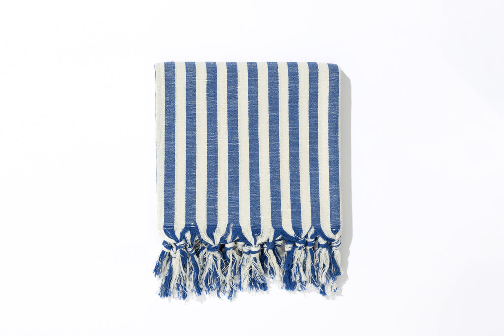 NIGHT El Dokuması Peştemal | Mavi çizgili image 0