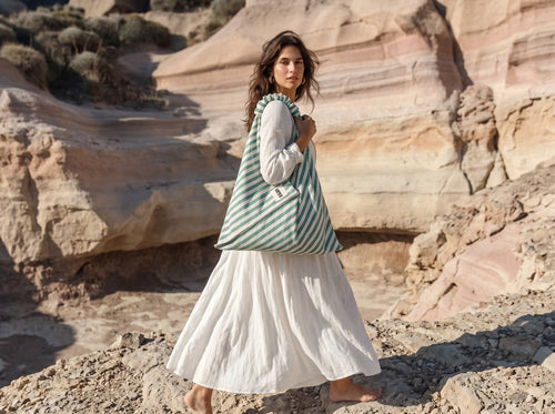 DAY Bag | Green White Striped