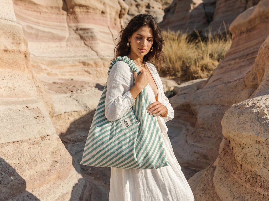 DAY Bag | Green White Striped