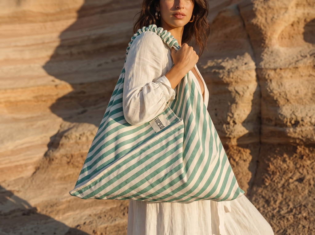 DAY Bag | Green White Striped