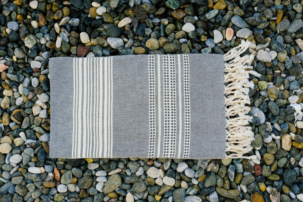 CHARM El Dokuması Peştemal, Siyah Beyaz image 10