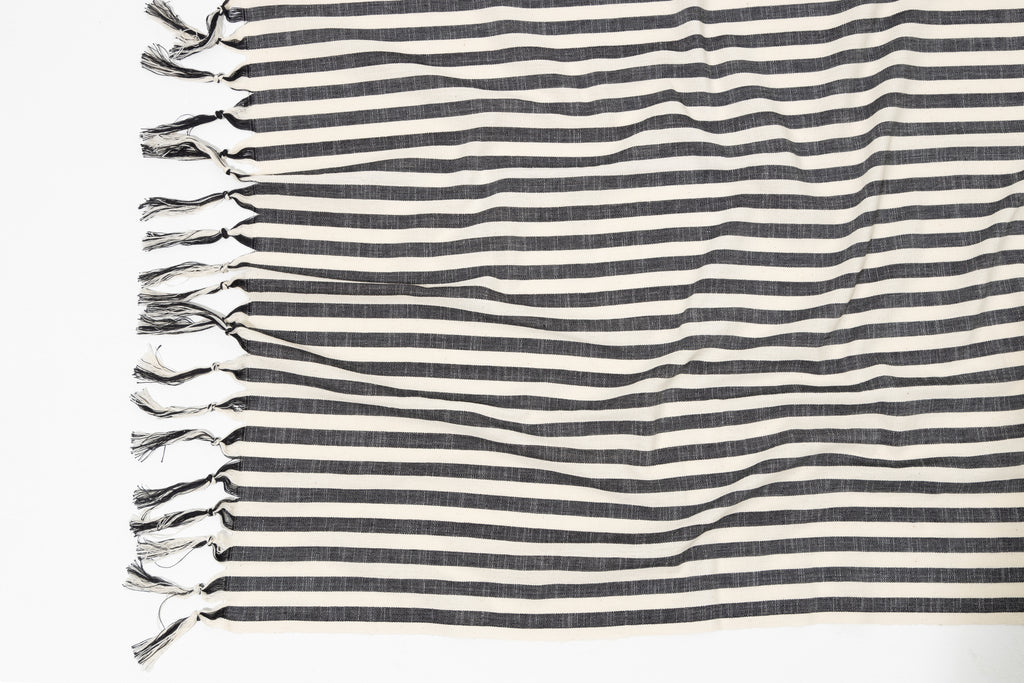 NIGHT El Dokuması Peştemal | Siyah çizgili image 2