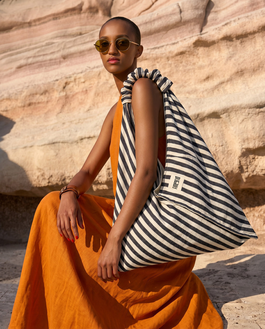 NIGHT Bag | Black and White Striped