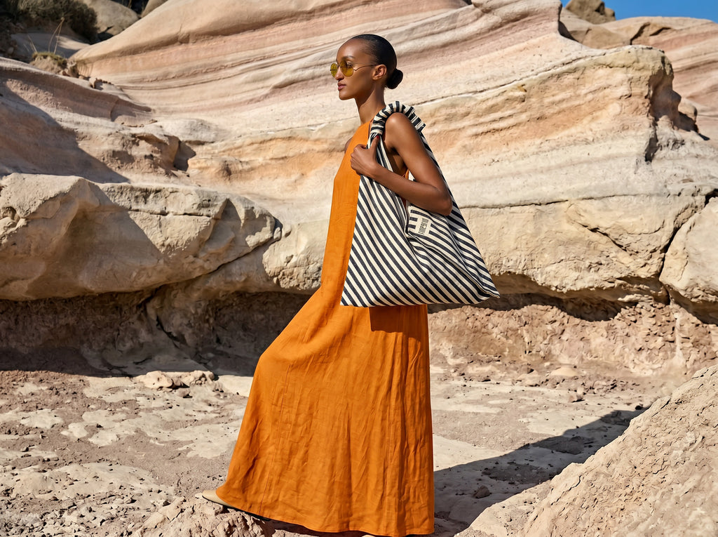 NIGHT Bag | Black and White Striped