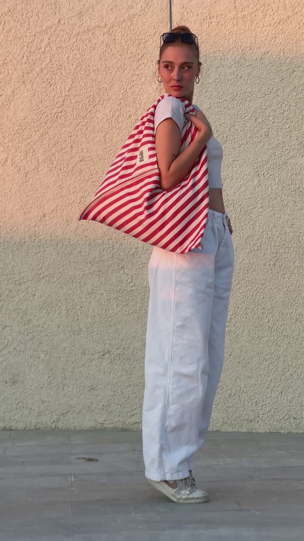 DAY Bag | Red and White Striped