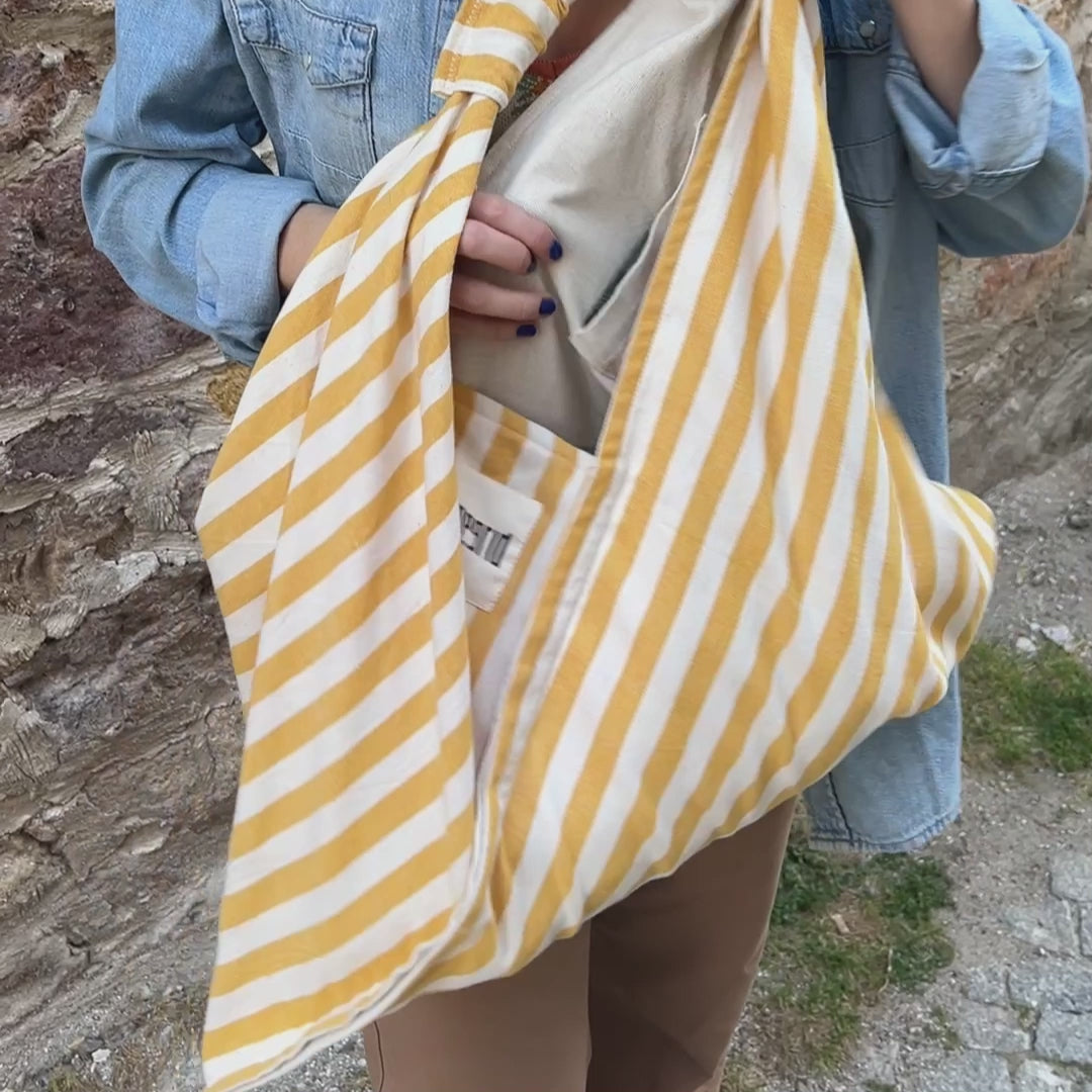 DAY Bag | Yellow White Striped